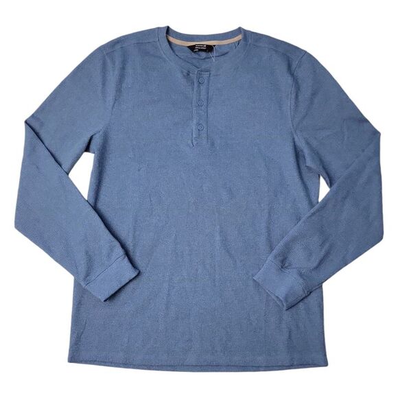 Member's Mark Men's Waffle Knit Soft Thermal Henley - Singing The Blues - Picture 1 of 3